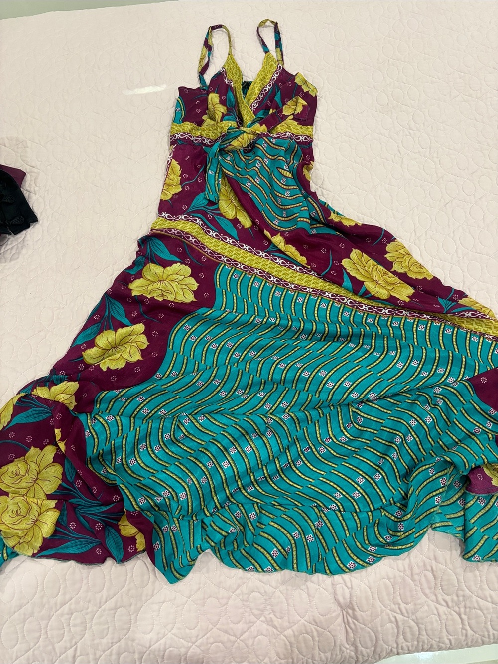 Vibrant Floral Maxi Dress in Teal & Magenta